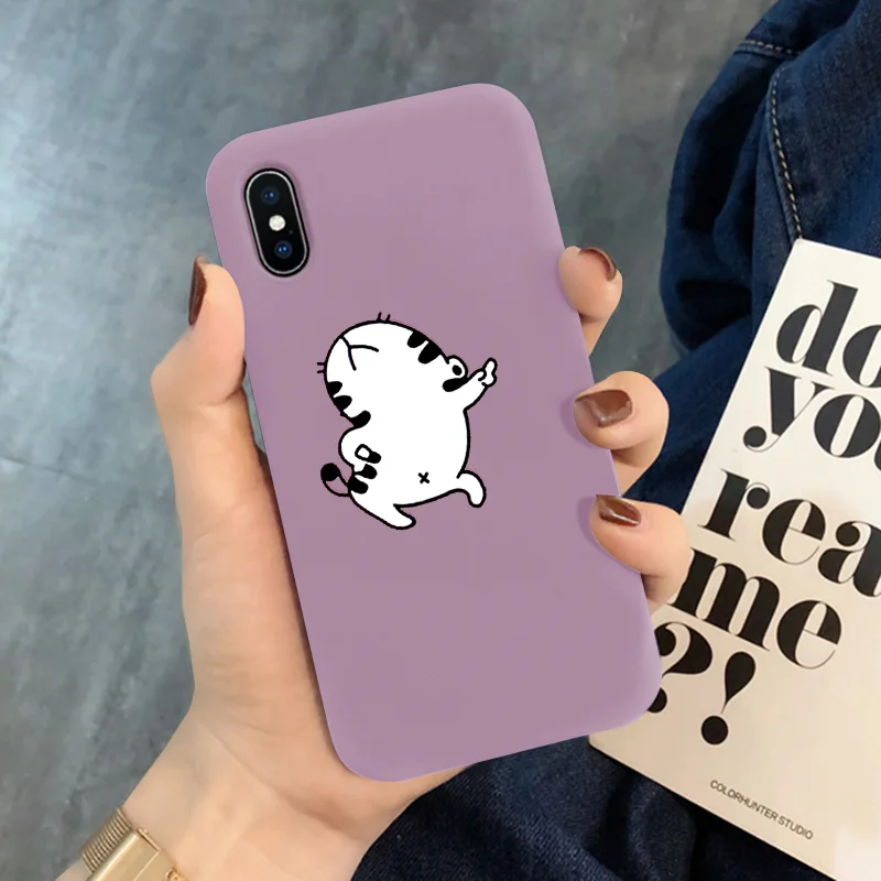 Kof-maotiaow Мягкий чехол из ТПУ с мультяшным котом для iPhone XR, 6 S, 8, 7, 6 S Plus, задняя крышка для iPhone X, для iPhone 11 Pro, XS Max, чехол для телефона, силиконовый чехол - Цвет: Kof-maotiaow