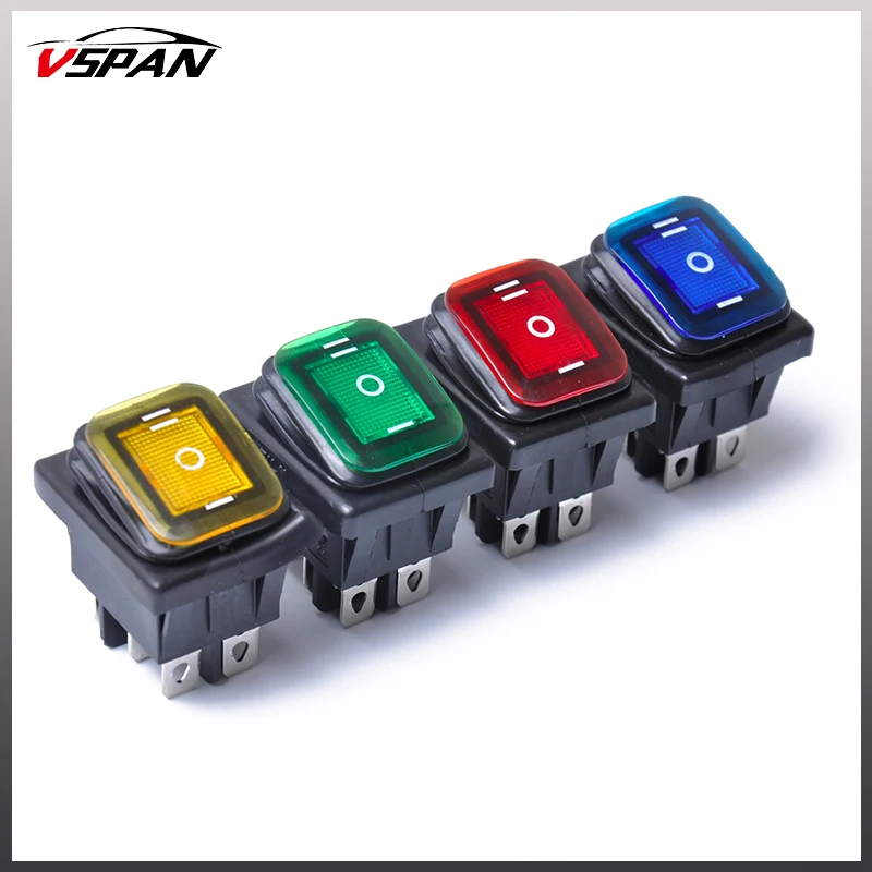 4pcs Waterproof Car Boat On Off 6 Pin 12V LED Light Rocker Switch Universal for DC Power Automobiles interruptor 12v | Автомобили и