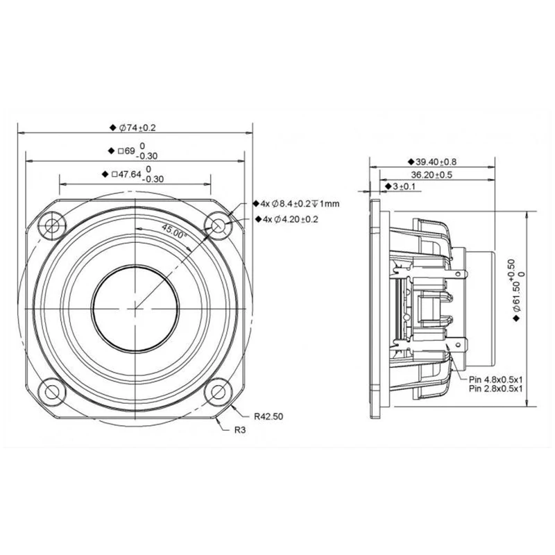 Aiyima 2 шт. 2.5 дюйма аудио Портативный Колонки p830985 4ohm 30 Вт полный спектр лихорадка