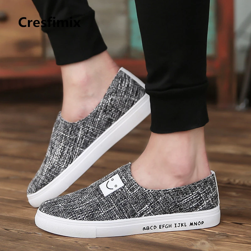 Cresfimix hommes chaussures Мужская модная уличная парусиновая обувь без застежки мужские