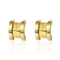 new classic design outside semicircle and inner bevel titanium steel stud earring for women brand jewelry earrings wholesale