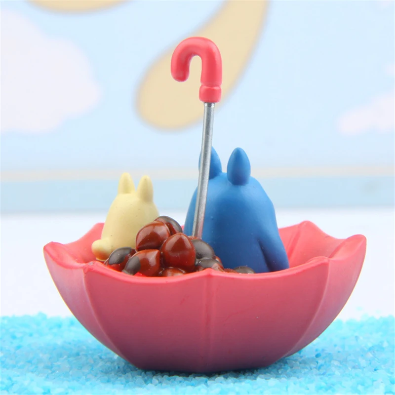 Lovely Pet Shop Ghibli Cat&ampNuts&ampUmbrella Toy Anime Movie Craft Bonsai Accessories Durable Table/Garden Deco Collections Juguetes |