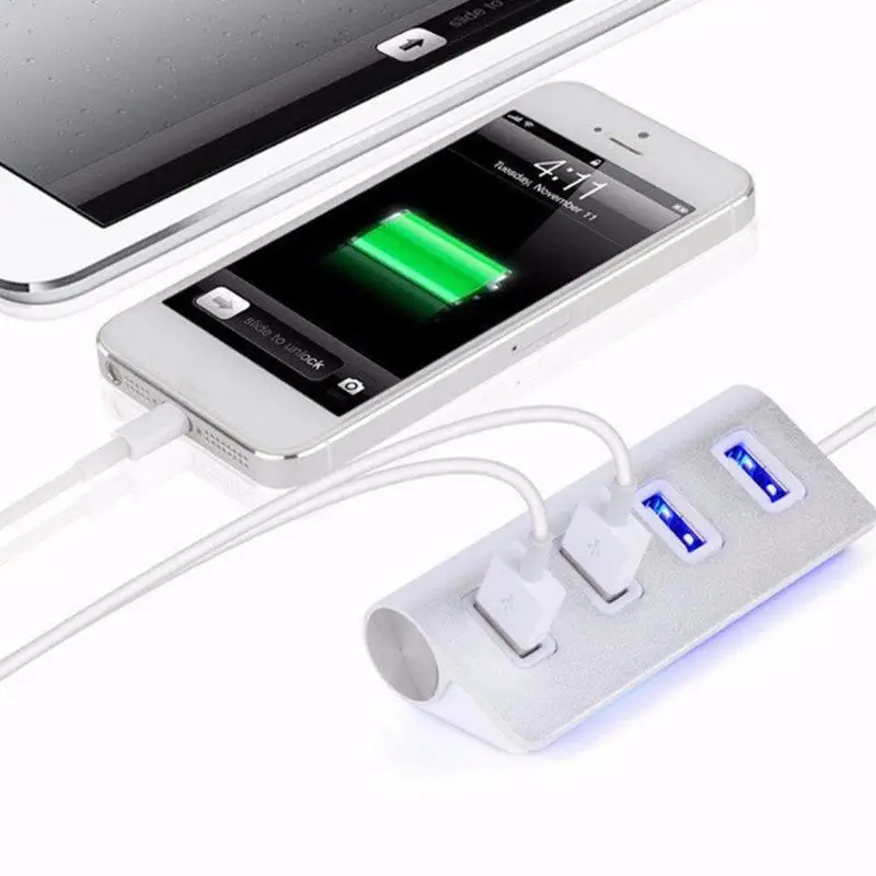 Высокое качество 4 портовый Usb 2 0 Multi Hub разветвитель Алюминий адаптер высокое