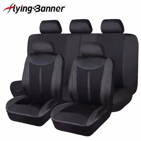 black FlyingBanner кожаный чехол для автокресла подходит для большинства транспортных средств, аксессуары для интерьера, 8 цветов, защита для автокресла - Название цвета: black