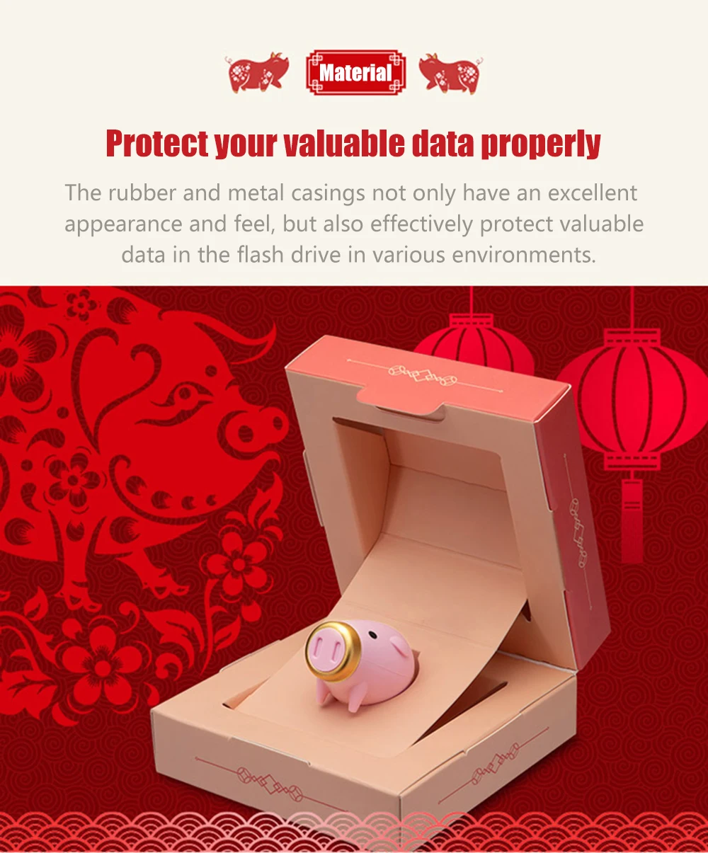 Kingston Pig Year Zodiac флеш-накопитель USB 3,1 металлическая ручка-накопитель 64 Гб высокоскоростная Флешка usb диск свинья год памятная серия