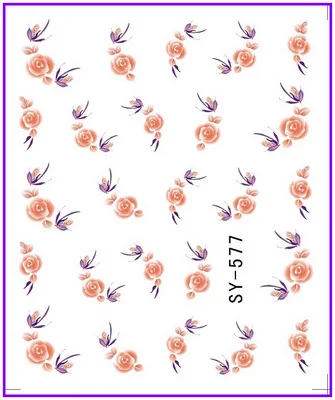 6 упак./лот блестящая водная наклейка наклейки для ногтей цветочные капельки