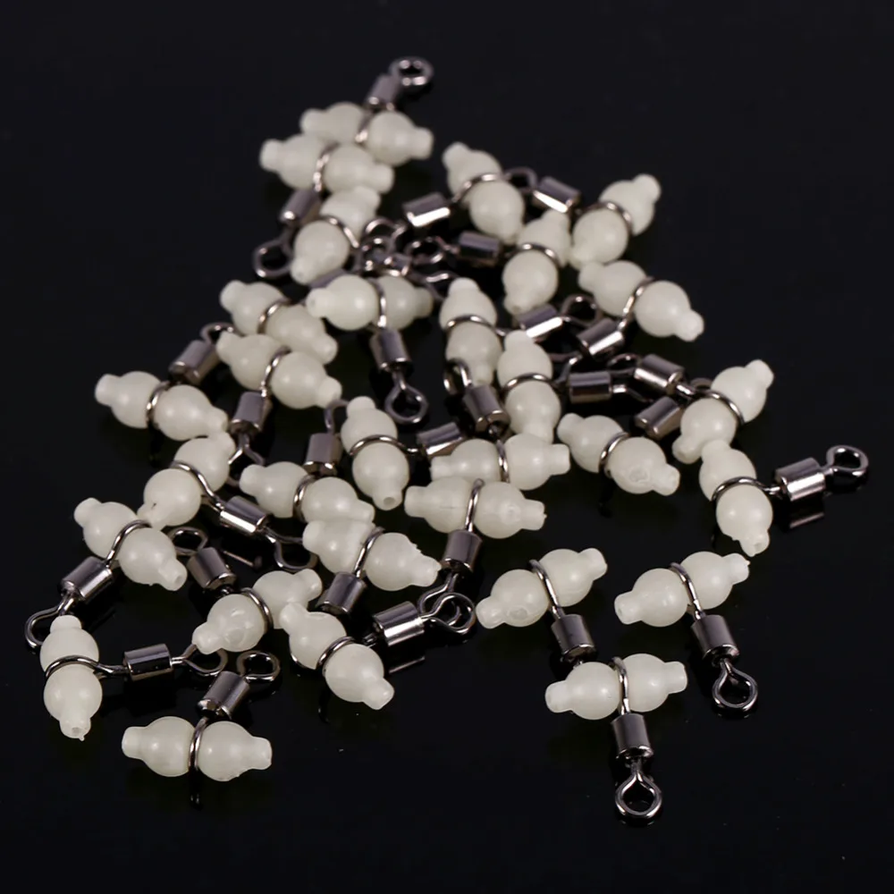 30 шт 2 #4 # светящиеся рыболовные Вертлюги роликовых вертлюгов крюк разъемы