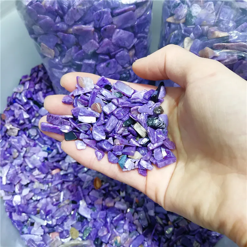 Натуральный хрустальный станок Charoite лечебный камень украшение кварц для