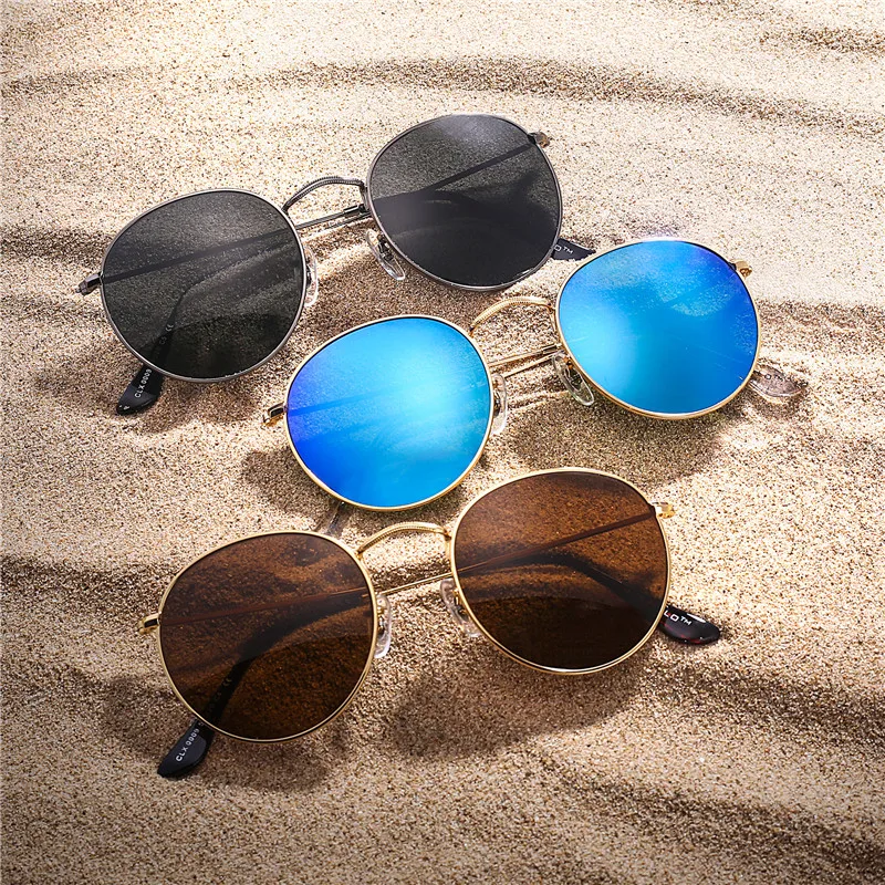 JM ретро Овальный Круглый стимпанк мужские женские солнцезащитные очки