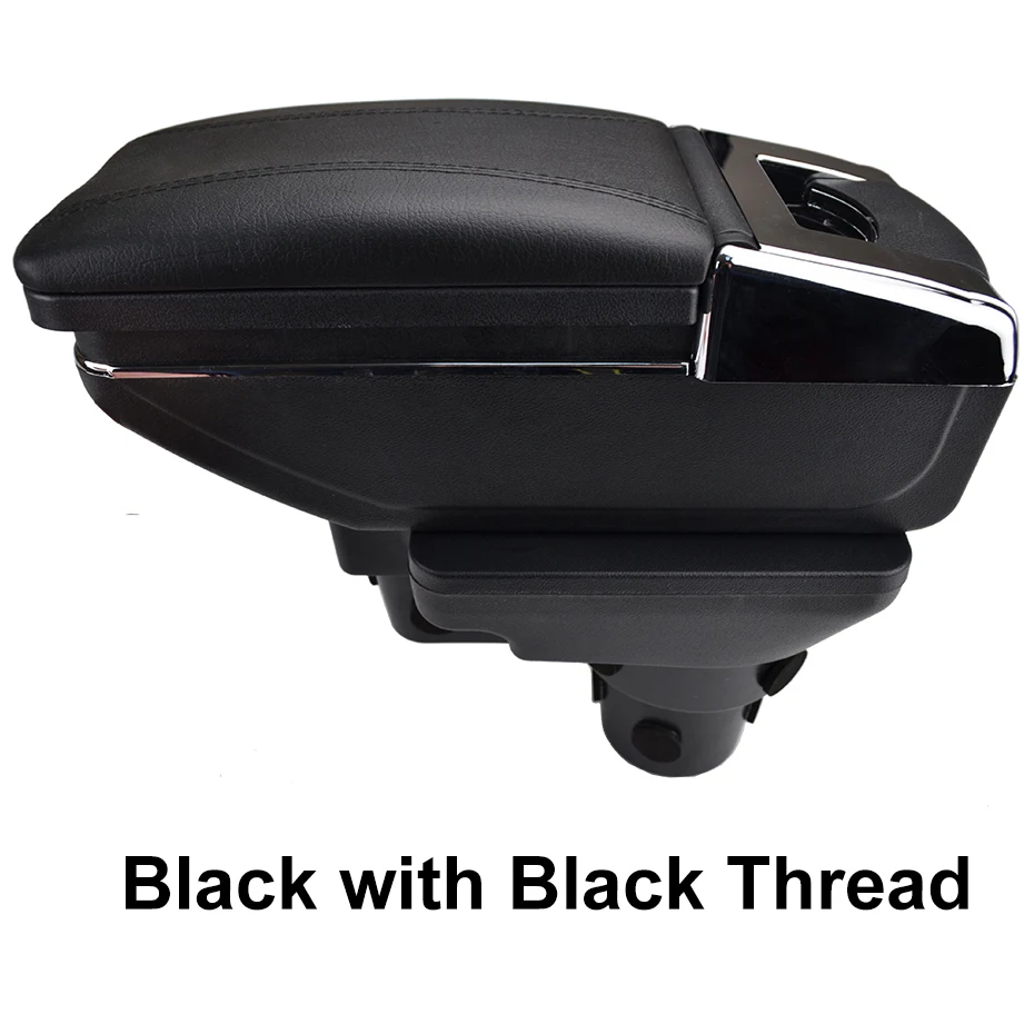 Black Thread Автомобильный ящик для хранения подлокотник для hyundai Solaris 2/Accent/Verna Центральная консоль подлокотник вращающийся - Название цвета: Black Thread