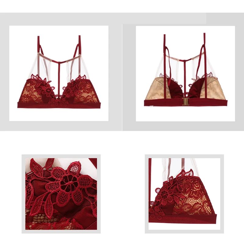 Горячая мода Сексуальная Открытая спина Холтер bralette набор кружевной женский