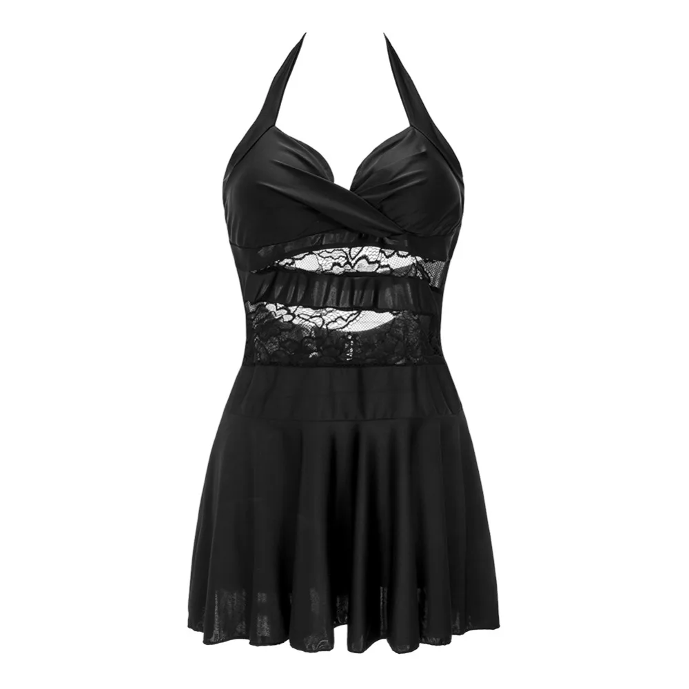 Танкини набор купальник Черное кружево две части плюс размер бикини трикини