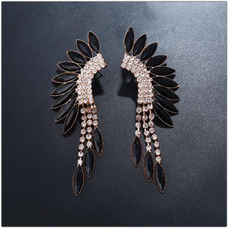 SHEEGIOR Boho кристалл, Длинная кисточка серьги для Для женщин Модные украшения Прекрасные Стразы Золотые Серьги с большой подвеской Bijoux Femme(украшения своими руками) подарки