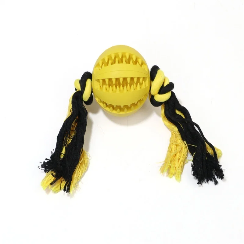 Веревка для домашних питомцев игрушка чистки зубов с шариком утечки еды|Игрушки