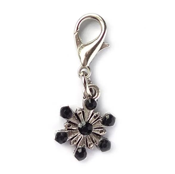 Бесплатная доставка Плавающие Подвески со снежинками с застежкой-лобстером |