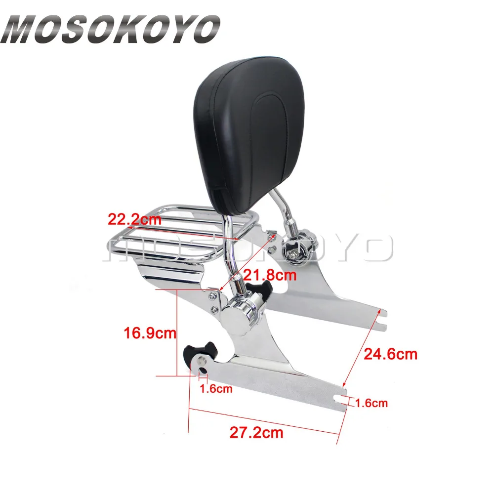 

Detachable Sissy Bar Backrest Chrome Luggage Rack For Harley Softail Fat Boy FLSTF Standard FXST Night Train Deluxe FLSTN 2005