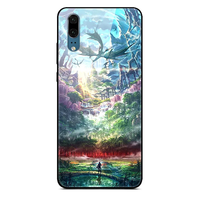 Для huawei P30 P20 Pro Lite чехол из закаленного стекла для телефона черный силиконовый чехол-Бампер для huawei P20 Lite P 30 Lite P20 Pro - Цвет: 39