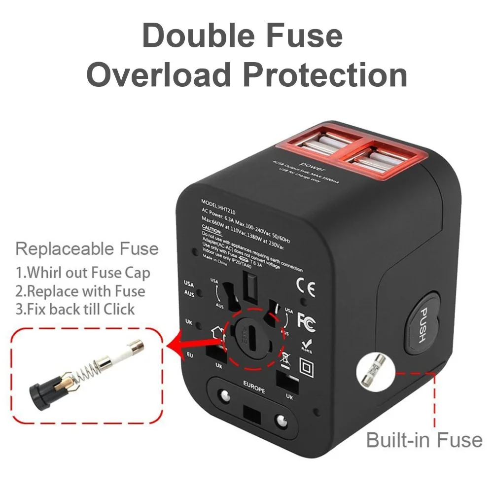L8STAR Универсальный адаптер для путешествий электрические вилки розетки