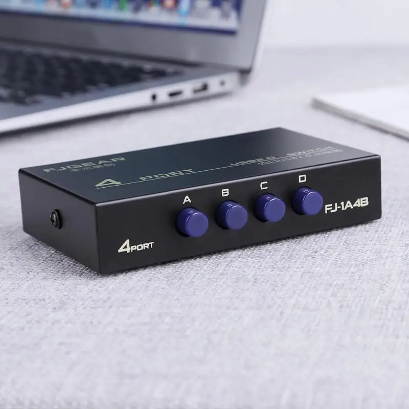 Металлический коммутатор с 4 портами USB 2 0 для ПК принтера|usb switcher|usb selector switchswitcher usb