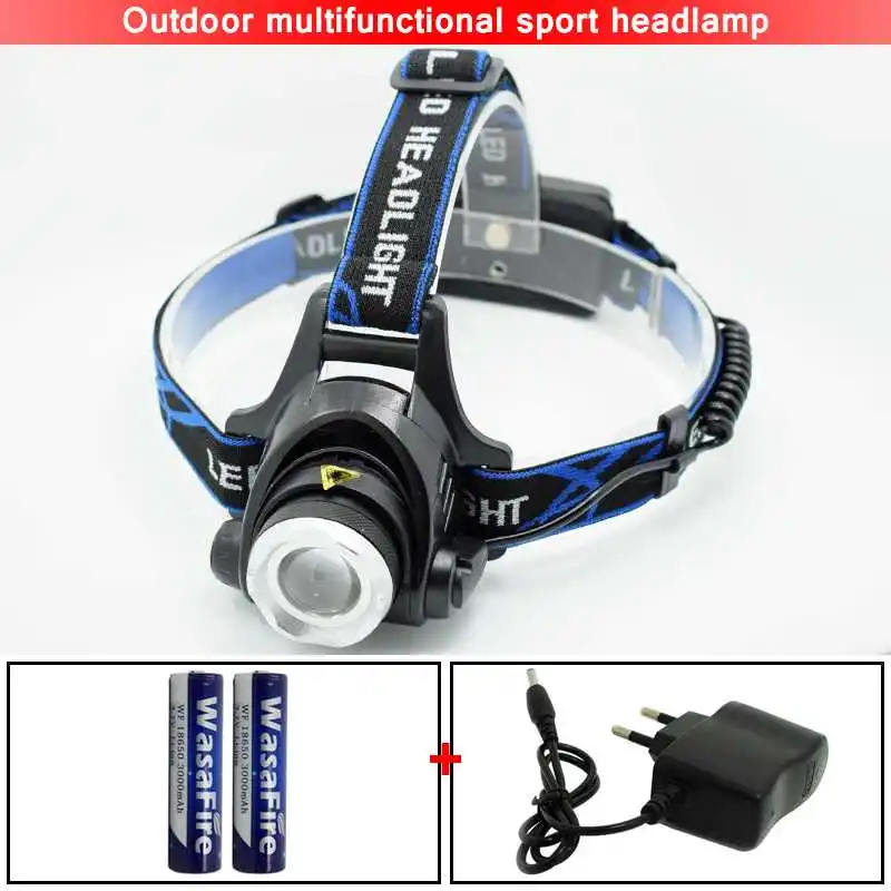 Package B XM-L T6 светодиодный головной светильник ZOOM Flash светильник фонарь для кемпинга Рыбалка налобный фонарь использовать 2*18650 шлем с батареей светильник для ремонта автомобиля - Испускаемый цвет: Package B