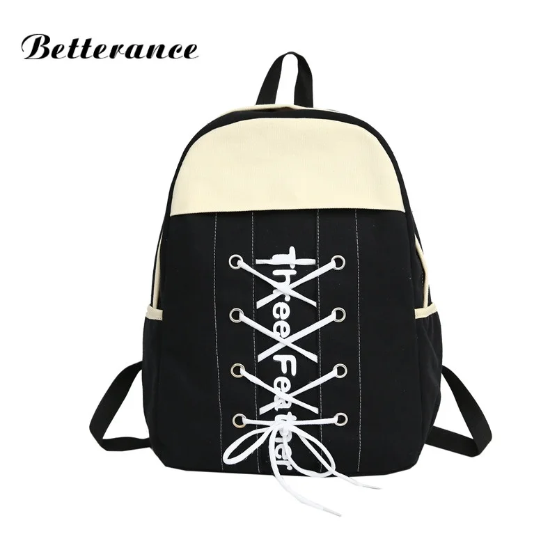 2018 Betterance стильные холщовые туфли рюкзак bolsos mujer de marca famosa школьные сумки для