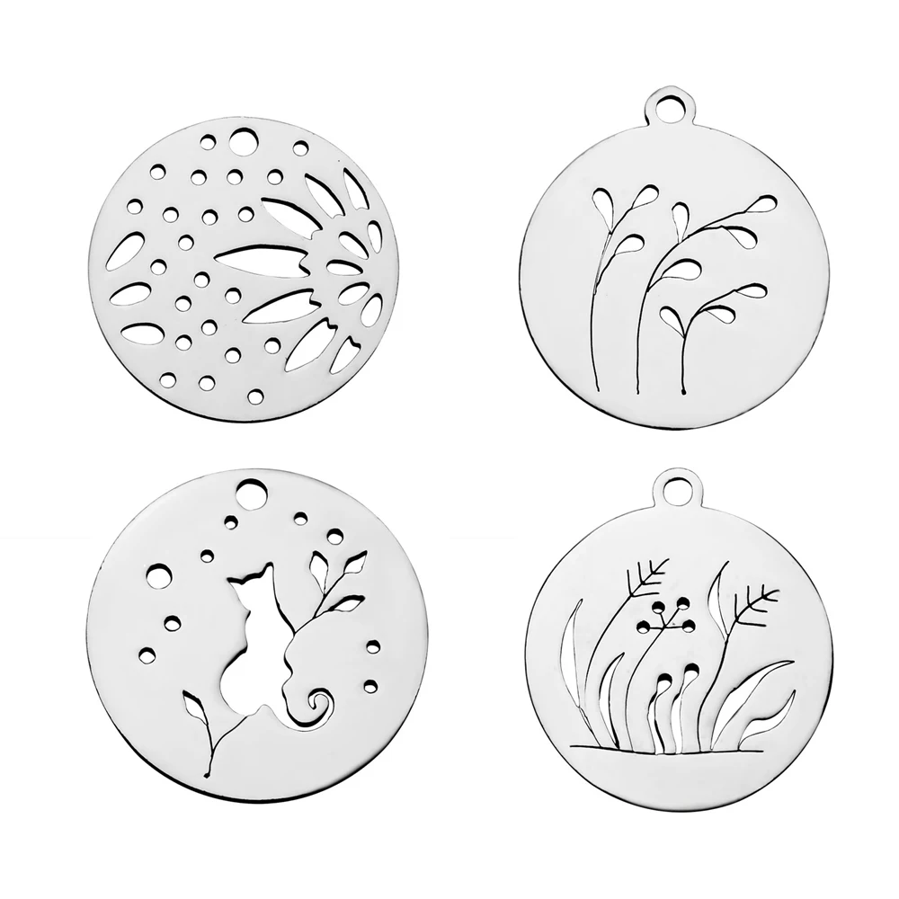 

DIY ювелирные изделия из нержавеющей стали плавающие полностью полированные дерево Цветочные растения Шарм Подвески для браслета ожерелье ...