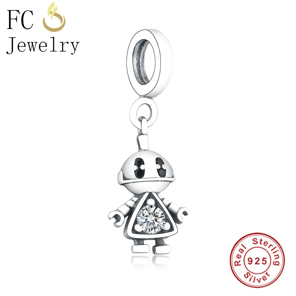 FFC0972 Новая мода 925 Серебряное кольцо с кристаллом подвеска в форме шара Pandora Шарм свисающее ожерелье любовник помолвка подарок - Цвет: FFC0972