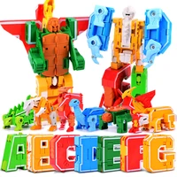 alphabet diy creative bricks robot letter dinosaur park building blocks sets educational toys for children