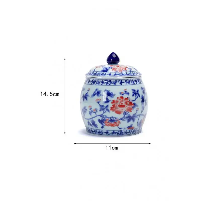 

2pcs/Set Vintage Chinese Kung Fu Tea Caddies Canister Ceramic Teaset Accessories Tea Jar Cans Box For Home Office Teaware Gift