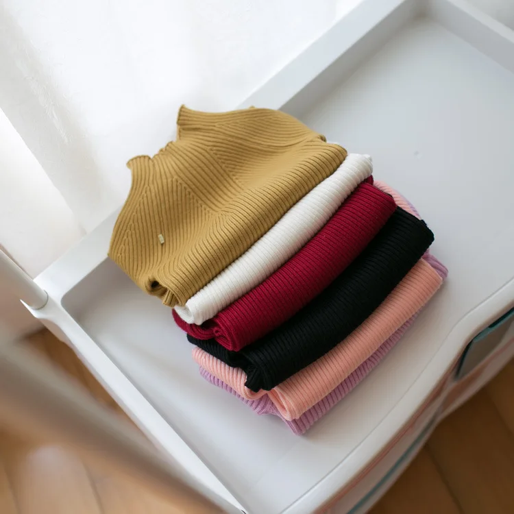 Детский свитер из 100% хлопка в Корейском стиле зимняя цветная рубашка для девочек