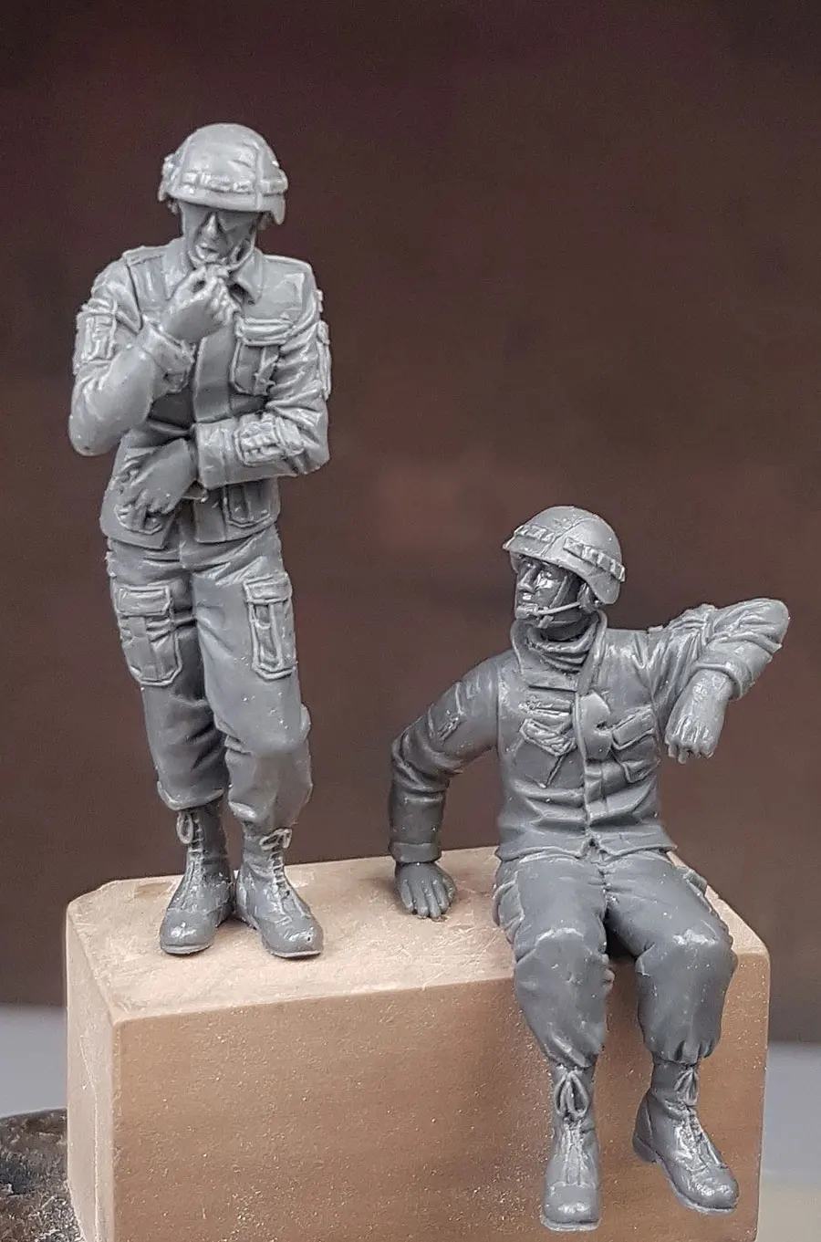 1/35 масштаб смолы рис. Польский танкер (2 фигурки)|Наборы для сборки моделей| |