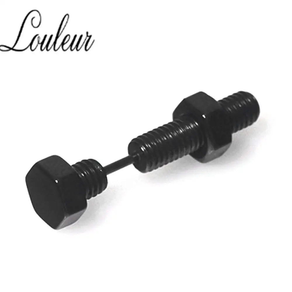 black Louleur Панк Мода Золото Черный Цвет Нержавеющая шпилька-Сережка для пирсинга для женщин и мужчин пирсинг уха Модные ювелирные изделия - Окраска металла: black