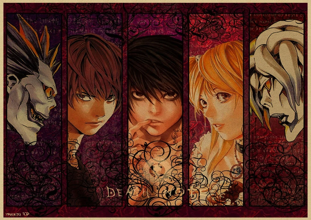 Death Note A стиль японский мультфильм комикс плакат крафт настенная бумажная наклейка Бар Кафе декоративный Paintin