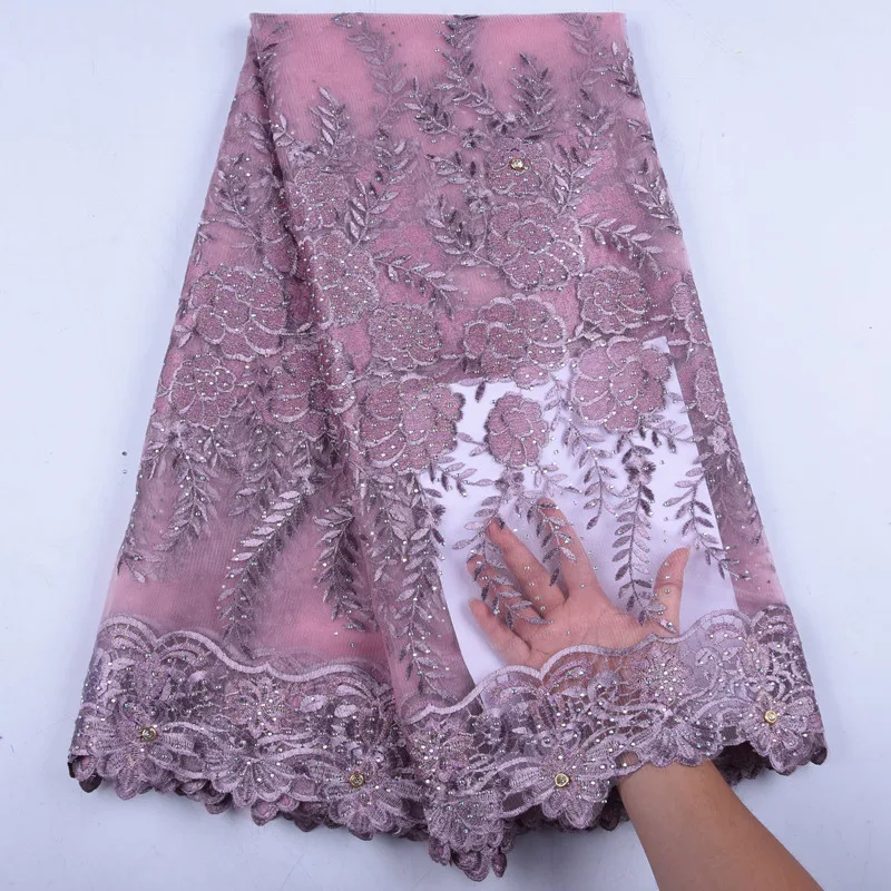 

Embroidery Nigerian Women Wedding Dress With Stones High Quality Guipure French Lace 2019 Embroidery Lace French Fabric 1578B