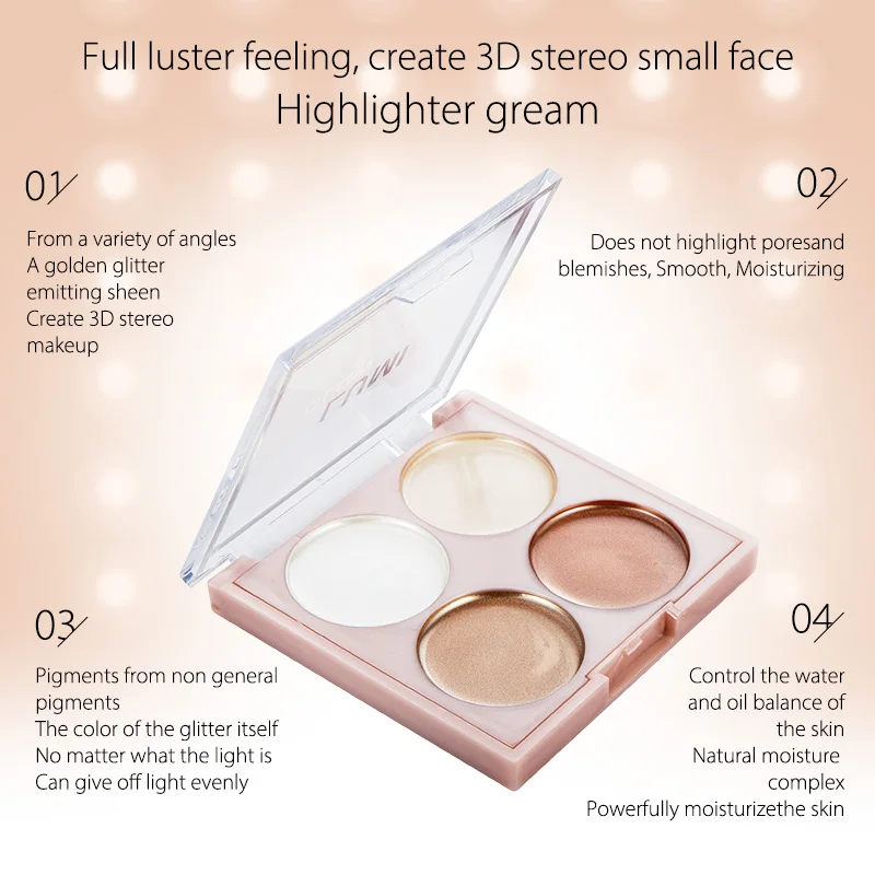 S.F. R color бронзатор и хайлайтер палитра 4 вида цветов осветляет контурный корректор