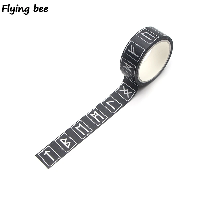 Flyingbee 15mmX5m Руна викингов васи лента бумага DIY декоративная клейкая канцелярские