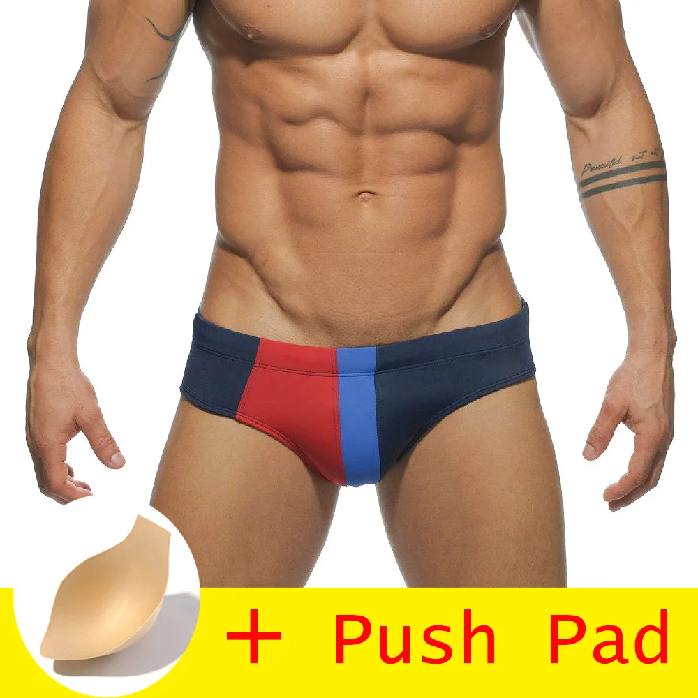 Мужские плавки с пуш апом сексуальные водонепроницаемые низкой талией для