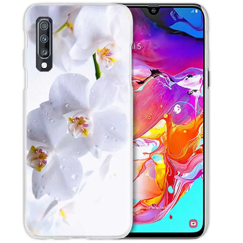 03 Цветы орхидеи Цветной корпус для samsung Galaxy A50 A70 A80 A20e A60 A40 A30 A20 A10 A8 A6 плюс A9 A7 жесткий чехол для телефона pc - Цвет: 03