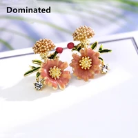 dominated new simple petals earrings contracted fashionable metal flowers lady temperament stud earrings
