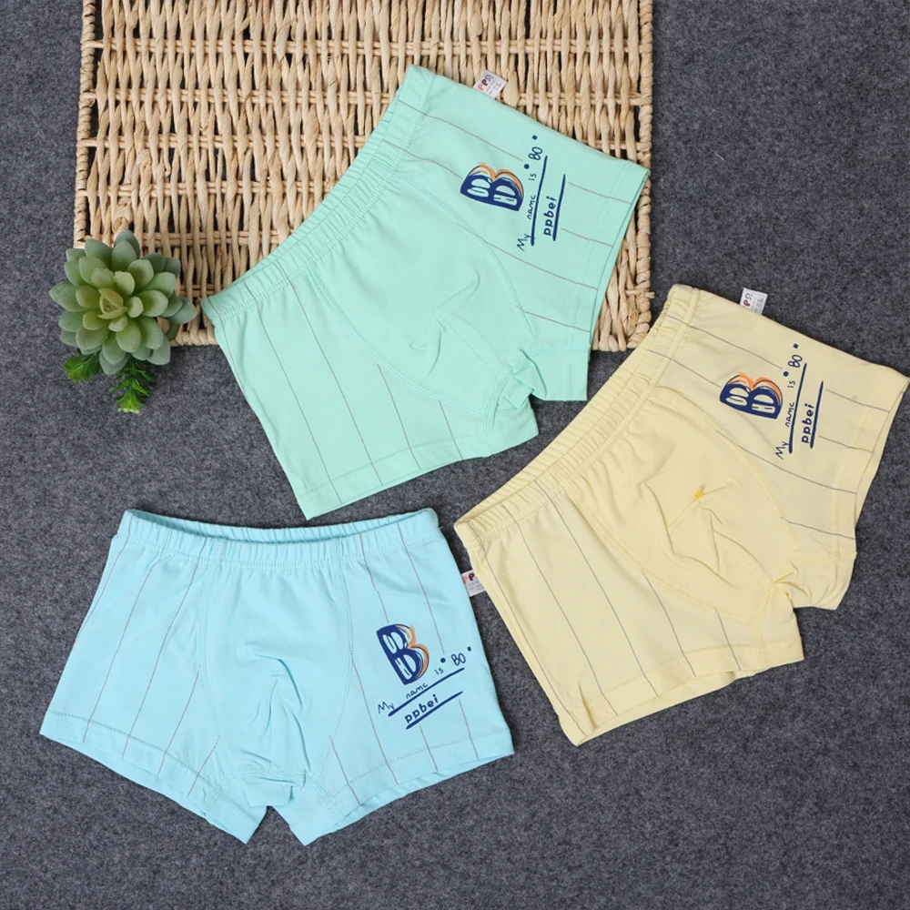 Нижнее белье для мальчиков 3 шт./лот Трусики хлопковые трусы мягкие дышащие