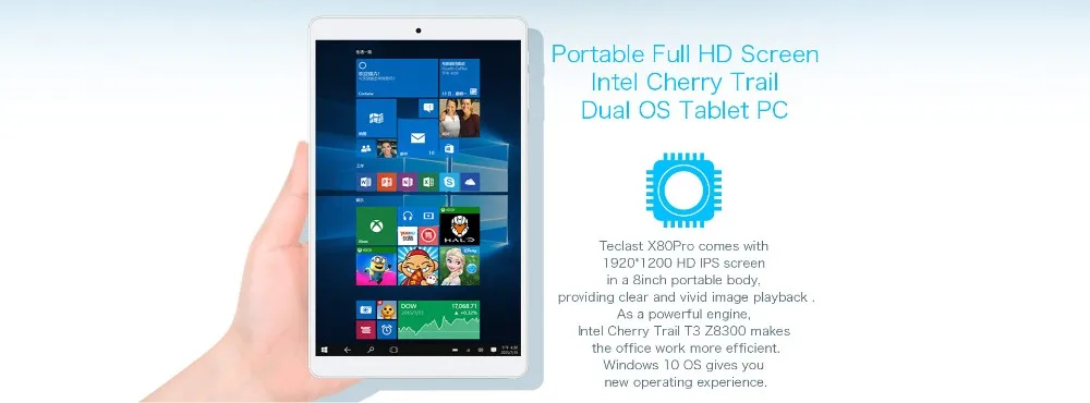 8 дюймов Teclast X80 Pro планшетный ПК X5-Z8300 2 Гб ОЗУ+ 32 Гб ПЗУ ips экран 2 Гб ОЗУ 32 Гб ПЗУ Bluetooth 4,0 HDMI 1920*1200