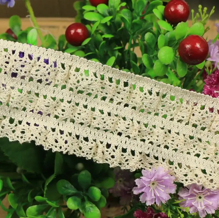 Лидер продаж! Оптовая цена 6 5 см белого цвета Цветочная отделка хлопковое