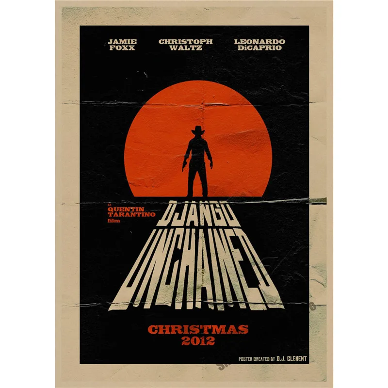 Лиловый Django Unchained Квентин Тарантино ретро плакат, крафт-бумага, бумага для бара, кафе, домашний Декор, живопись, наклейка на стену - Цвет: Лиловый