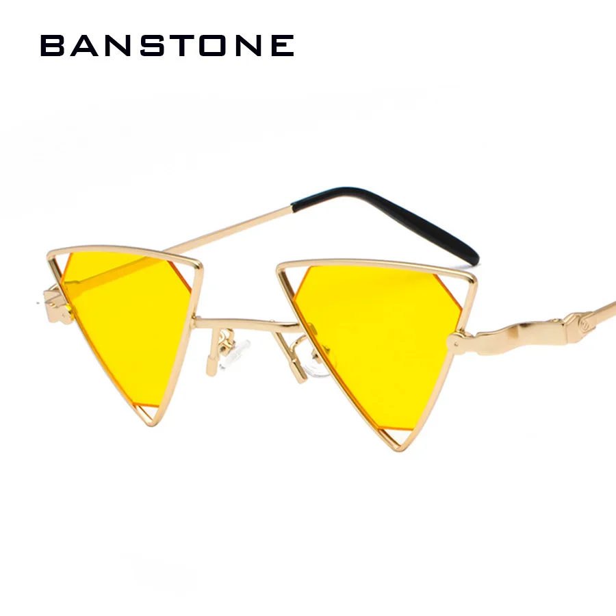 BANSTONE модные треугольные ажурные металлические солнцезащитные очки в стиле