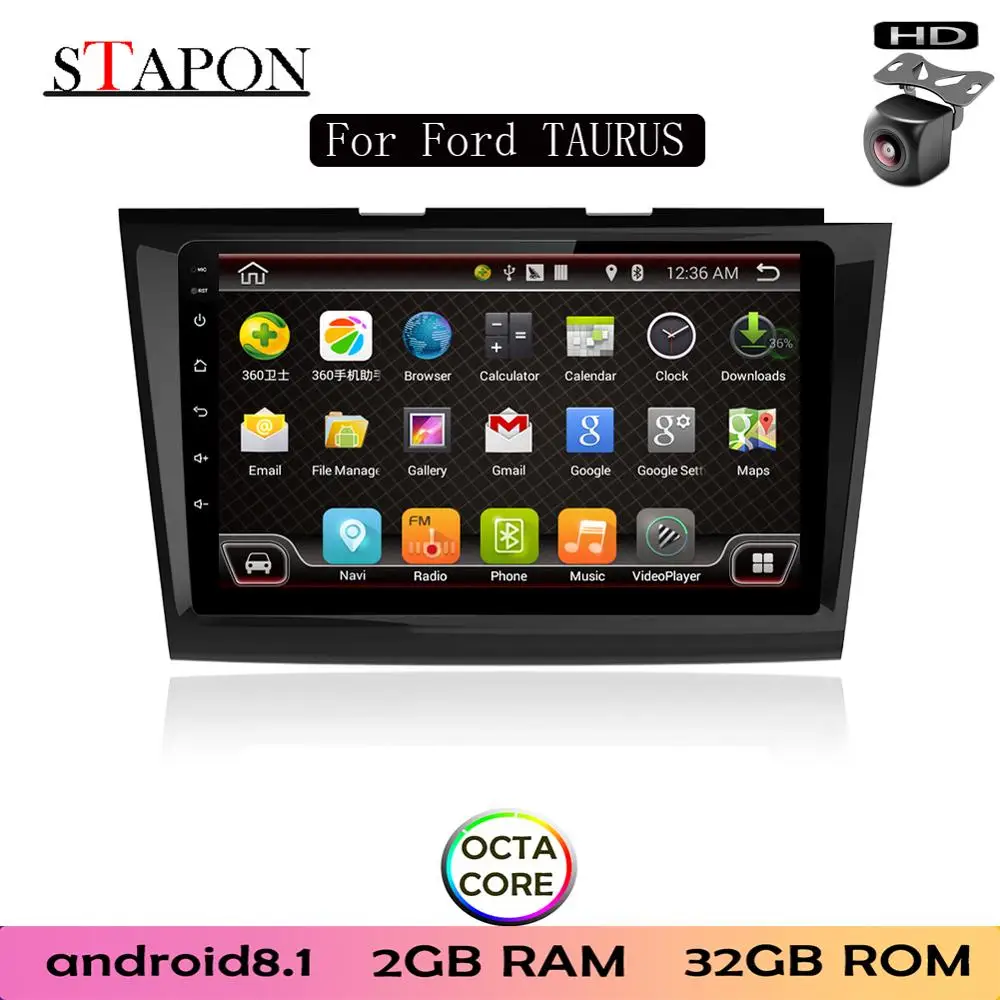 STAPON 9 дюймов для Ford aurus 2015 Android8.1 2GBRAM Восьмиядерный автомобильный DVD навигационный