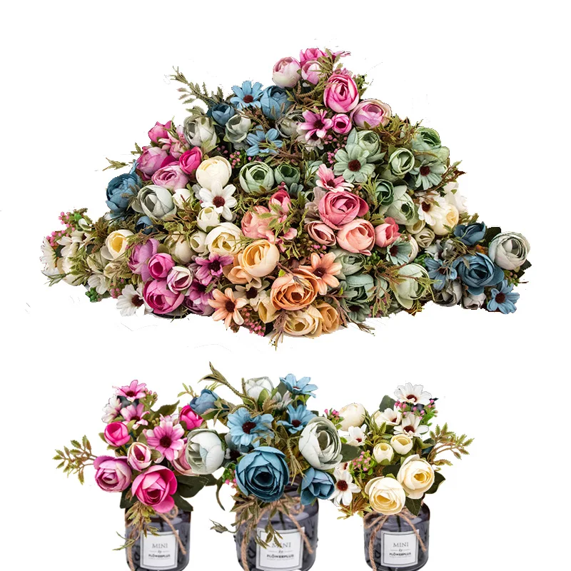 12 головок/набор гибридных искусственных цветов для украшения дома спальни