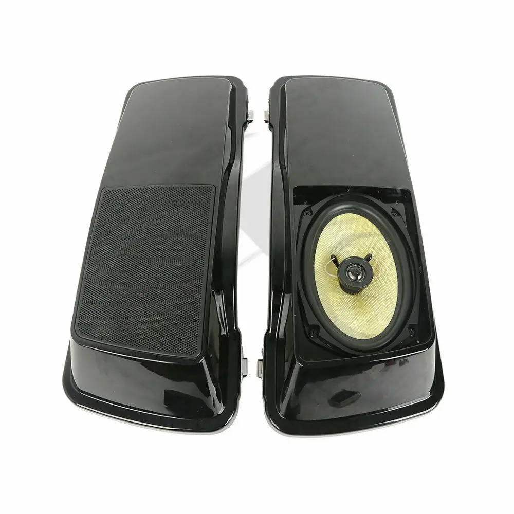 Мотоциклетные седельные сумки 6 &quotx 9&quot с крышкой + динамики для Harley Touring Electra Glide