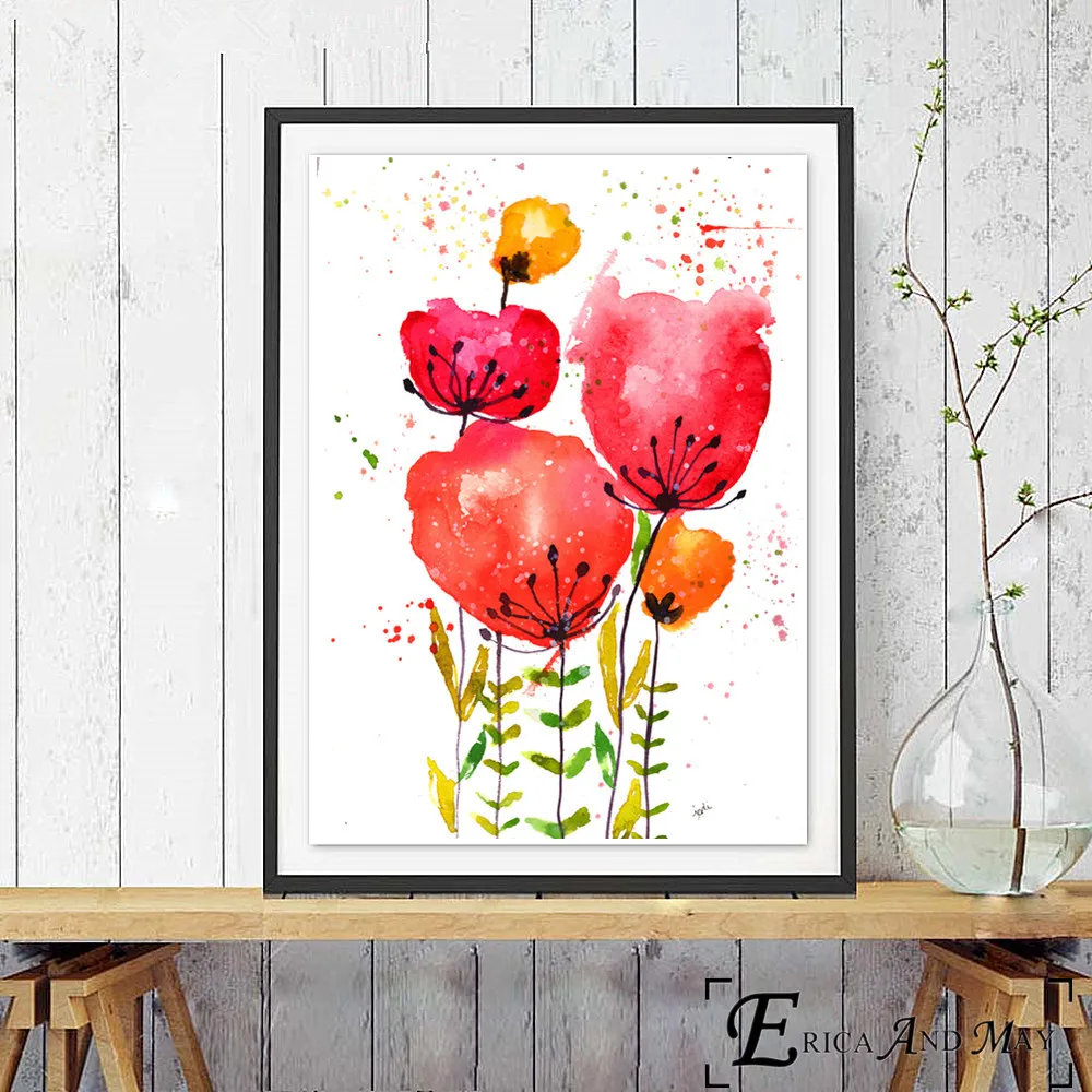 Poppy Flowers модные художественные работы печать на холсте современная живопись