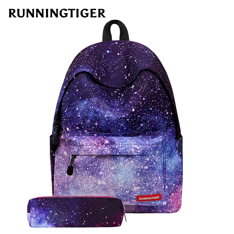 Runningtiger 2017 Harajuku звездное небо холст Для женщин рюкзак мешок школы Рюкзаки для