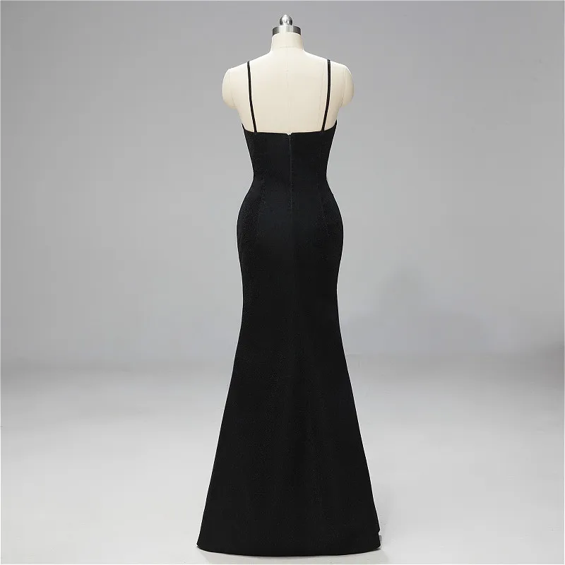 W.JOLI Evening Dress Long Elegant Simple Glitter Satin Slim Prom Gown V-neck Spaghetti Strap Wedding Party Dresses 2019 | Свадьбы и
